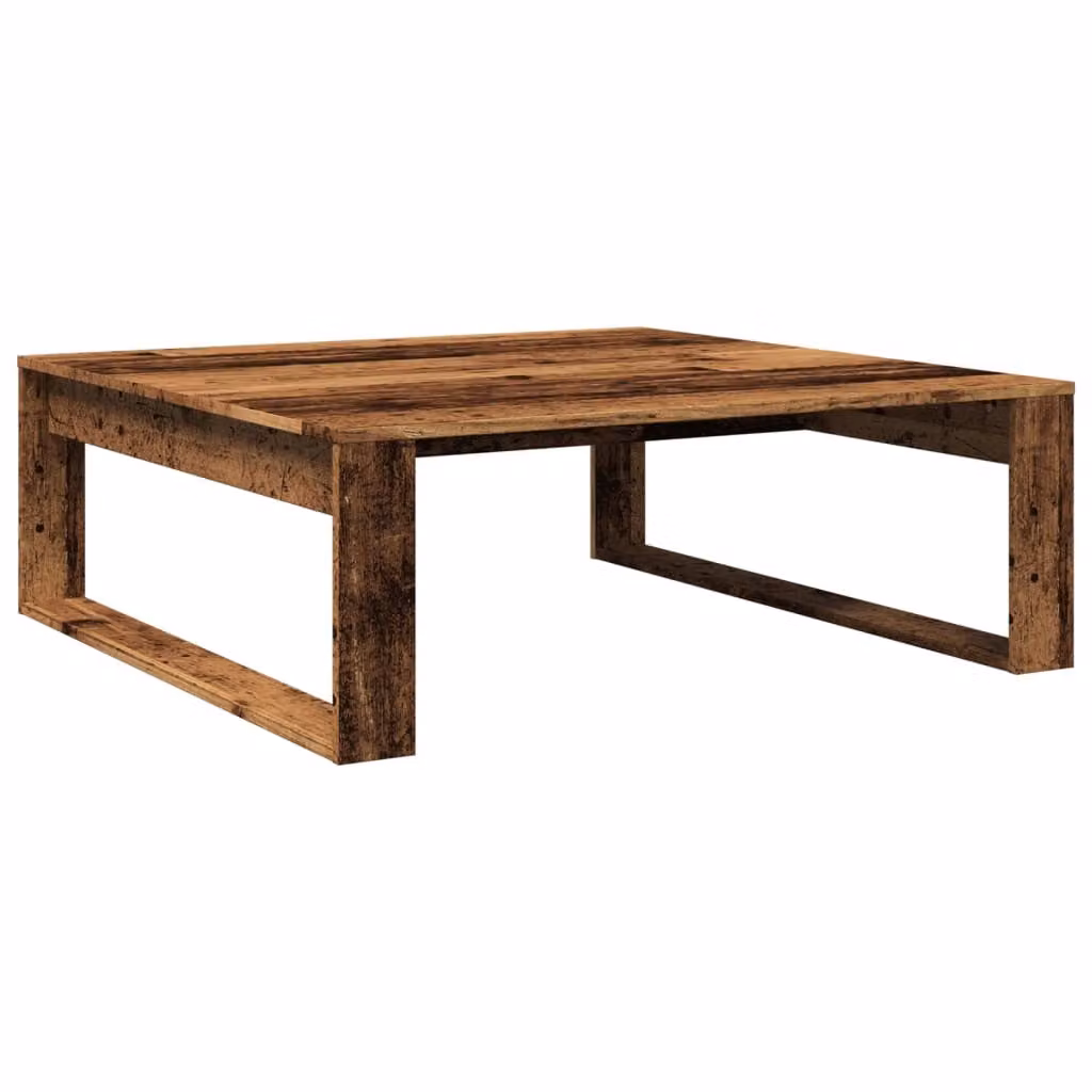 Tavolino Salotto Legno Antico 100x100x35 cm in Truciolato