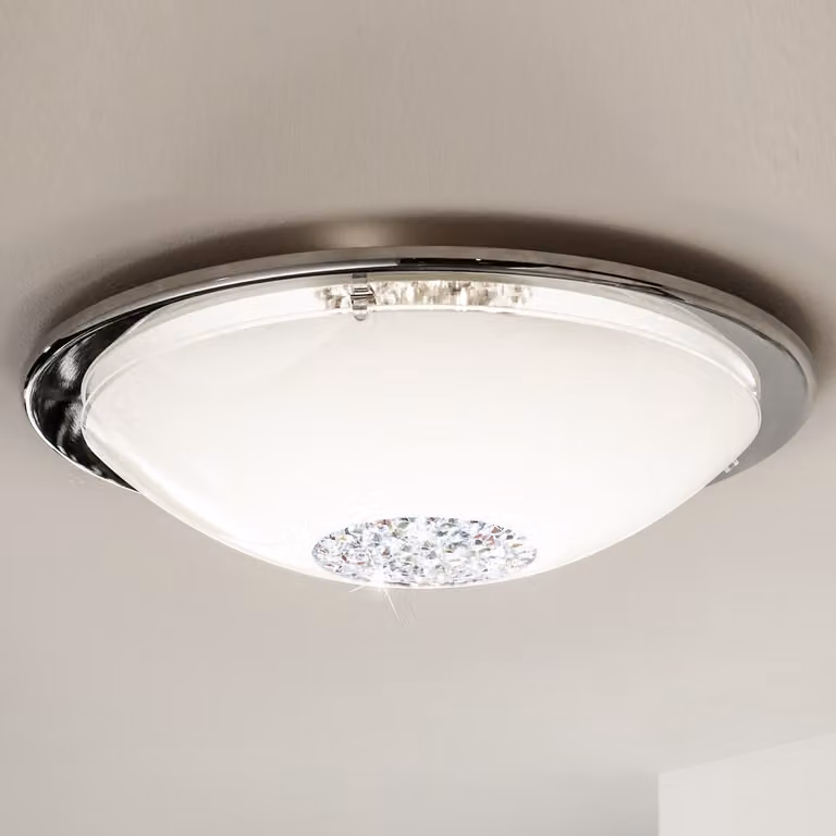 Eglo 93778 Giolina LED plafoniera 12W acciaio cromo bianco chiaro