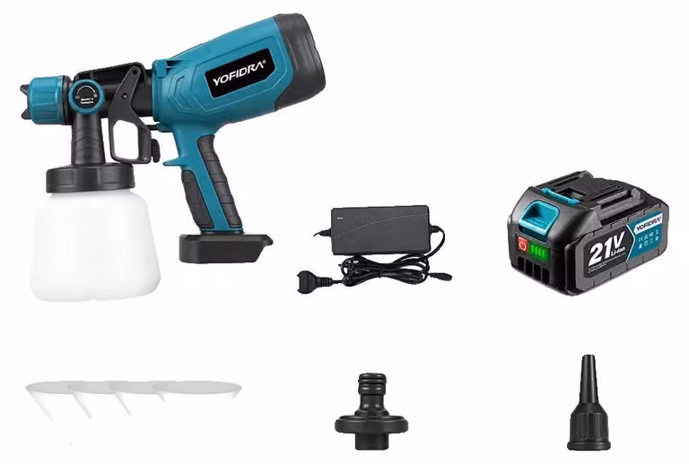 Pistola a spruzzo elettrica, capacità 1000 ml, alta velocità, 1 batteria