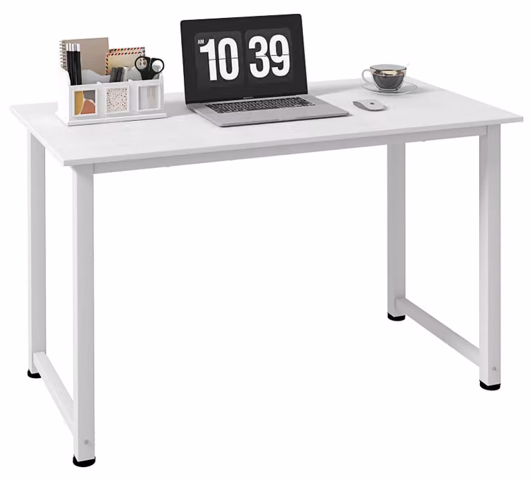 Scrivania per Computer 120x60x76 cm con Piedini Regolabili Bianco