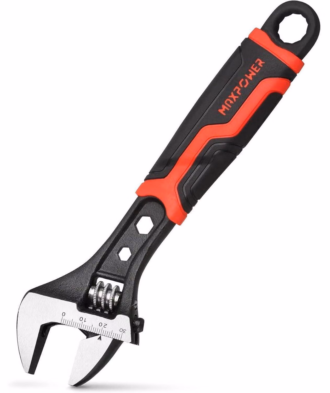 Chiave inglese regolabile, 205 mm, apertura massima 30 mm, acciaio legato, impugnatura in gomma, colore nero, confezione da 1 pezzo