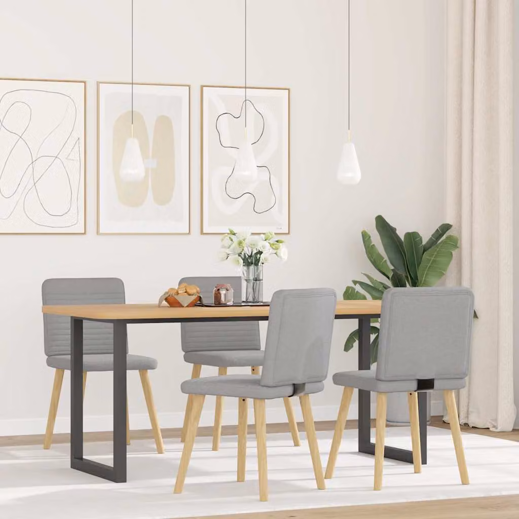 Sedie da Pranzo 4 pz Grigio Nuvola in Tessuto