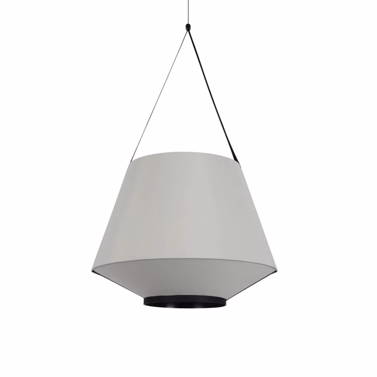 Forestier Lampada a sospensione Carrie M, dimmerabile, Alluminio / Grigio / Zincato, Soggiorno / Sala da pranzo, Tessuto / Stoffa / Seta, Design, Lampada a sospensione