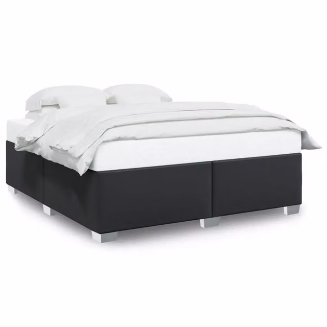 Letto matrimoniale | Letto per adulti | Giroletto Nero 200x200 cm in Similpelle