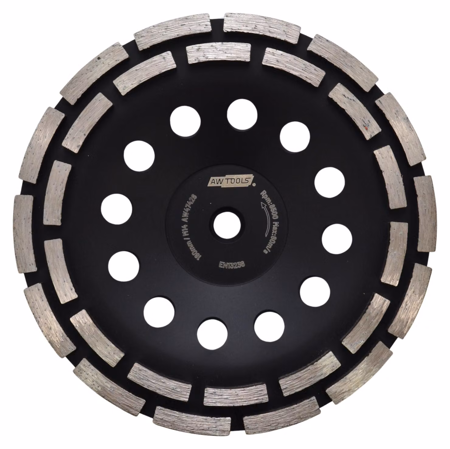 AWTOOLS Disco diamantato per levigatura del calcestruzzo, segmentato, M14 / 180 mm