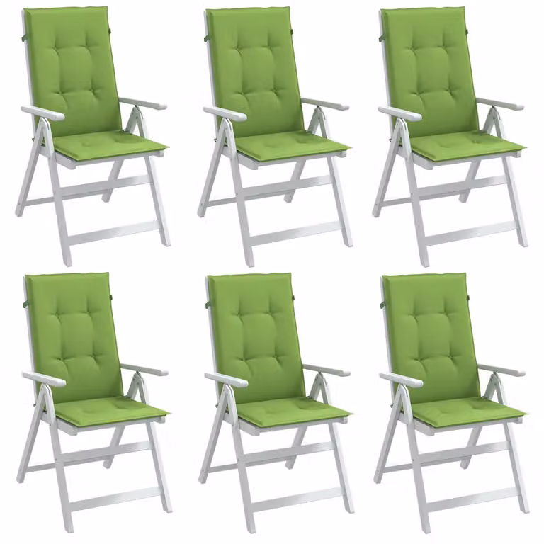 Cuscini per sedia con schienale alto vidaXL in tessuto verde, L 120 cm x P 50 cm x H 4 cm