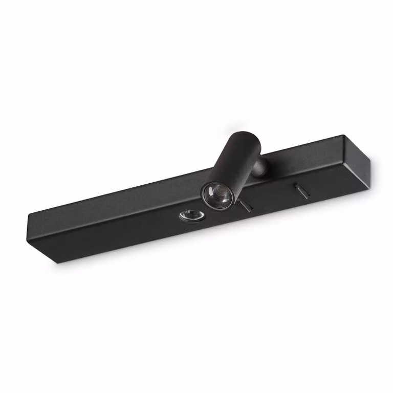 IDEAL LUX Applique da parete a LED Bonne Nuit 2, Nero, Soggiorno / Sala da pranzo, Metallo, Moderno, Applique a LED