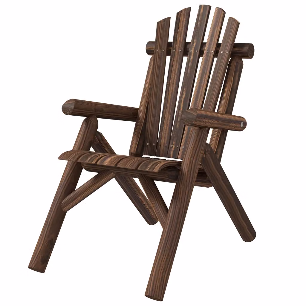 Sedia da giardino Xylo con schienale alto e braccioli in legno di abete e metallo nero – 2