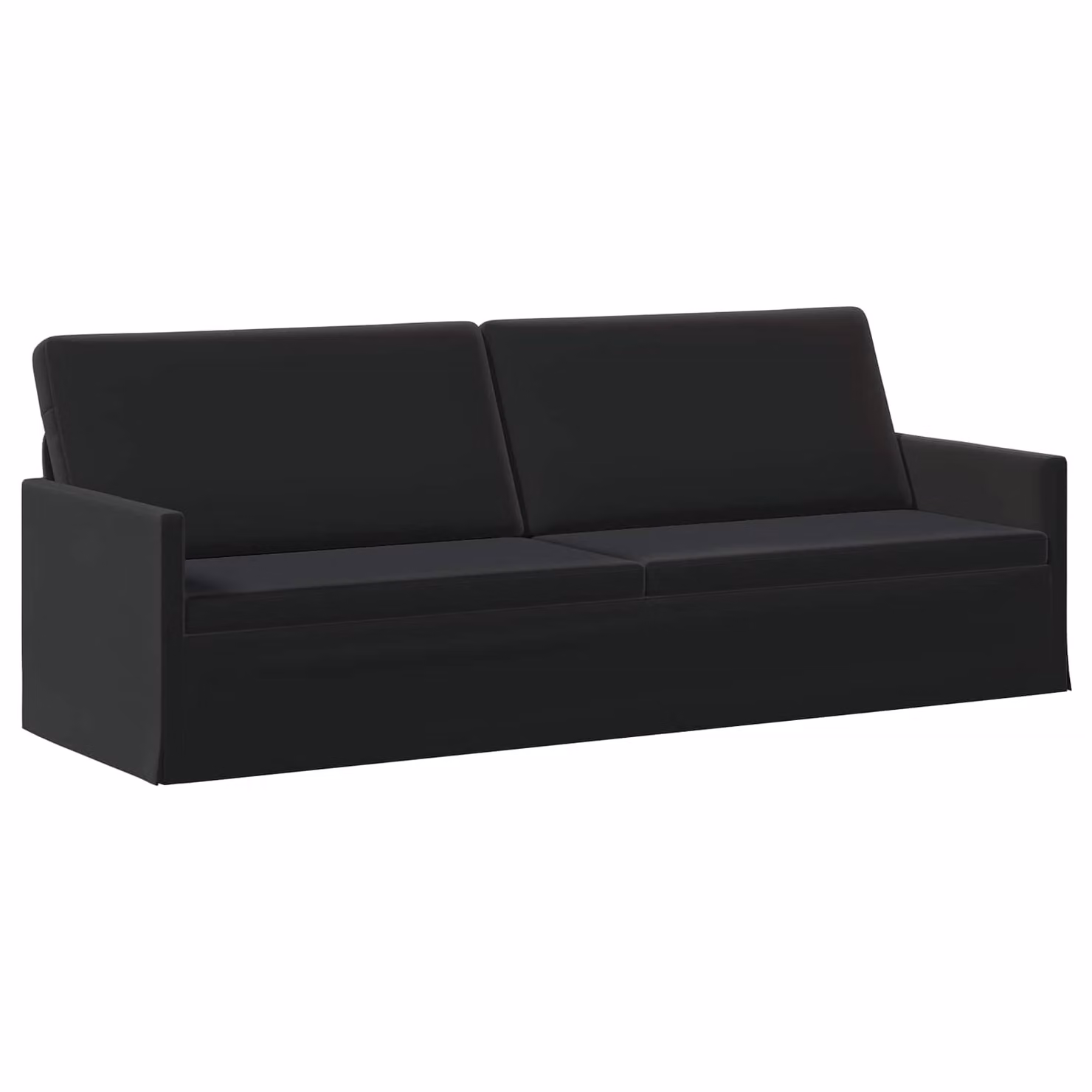 Divano a 3 posti vidaXL in velluto nero con struttura in metallo L 220 x P 81 x H 82 cm