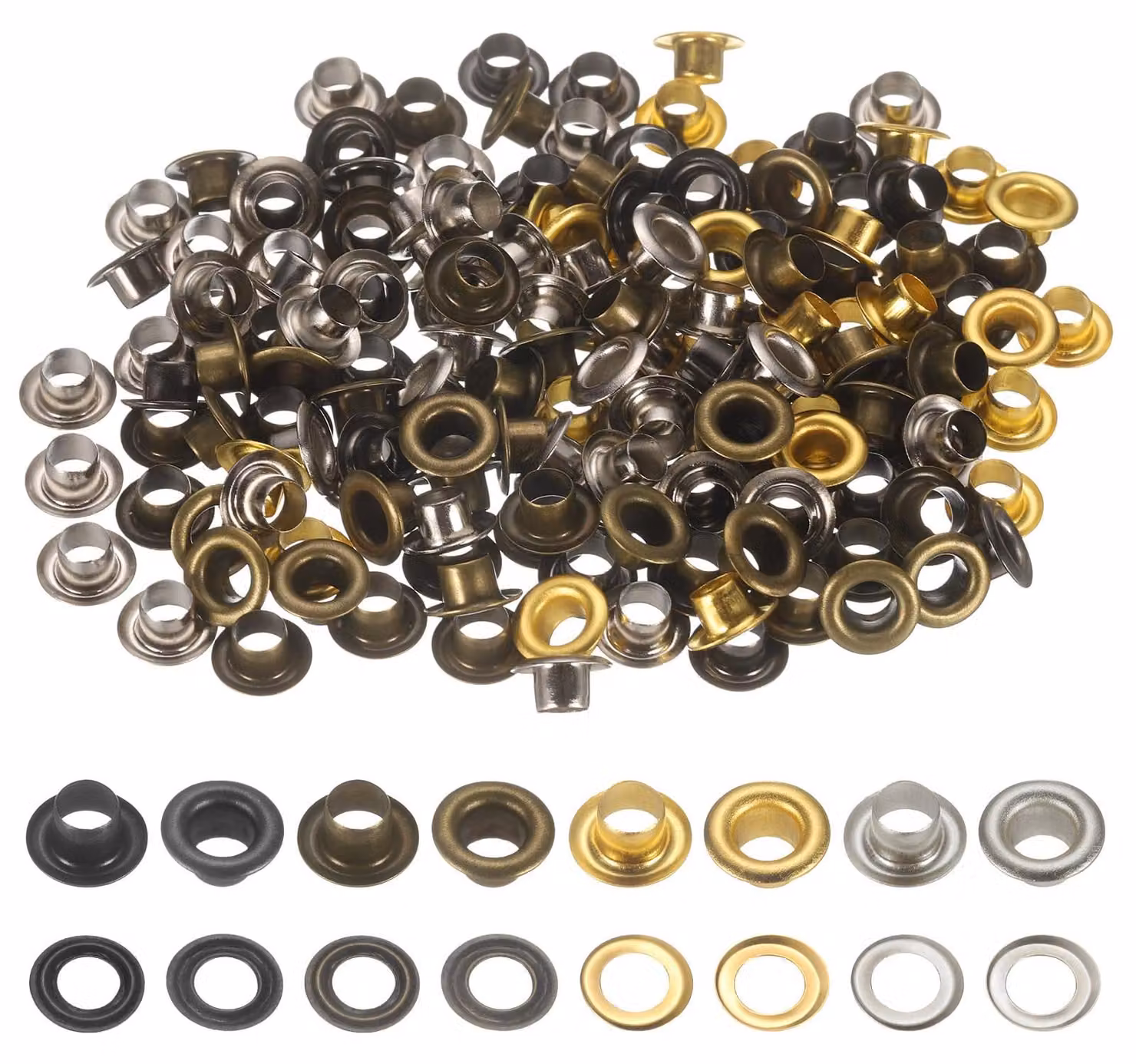 Punti metallici da 4 mm, 400 pezzi, autoadesivi, 4 colori, ideali per il fai-da-te