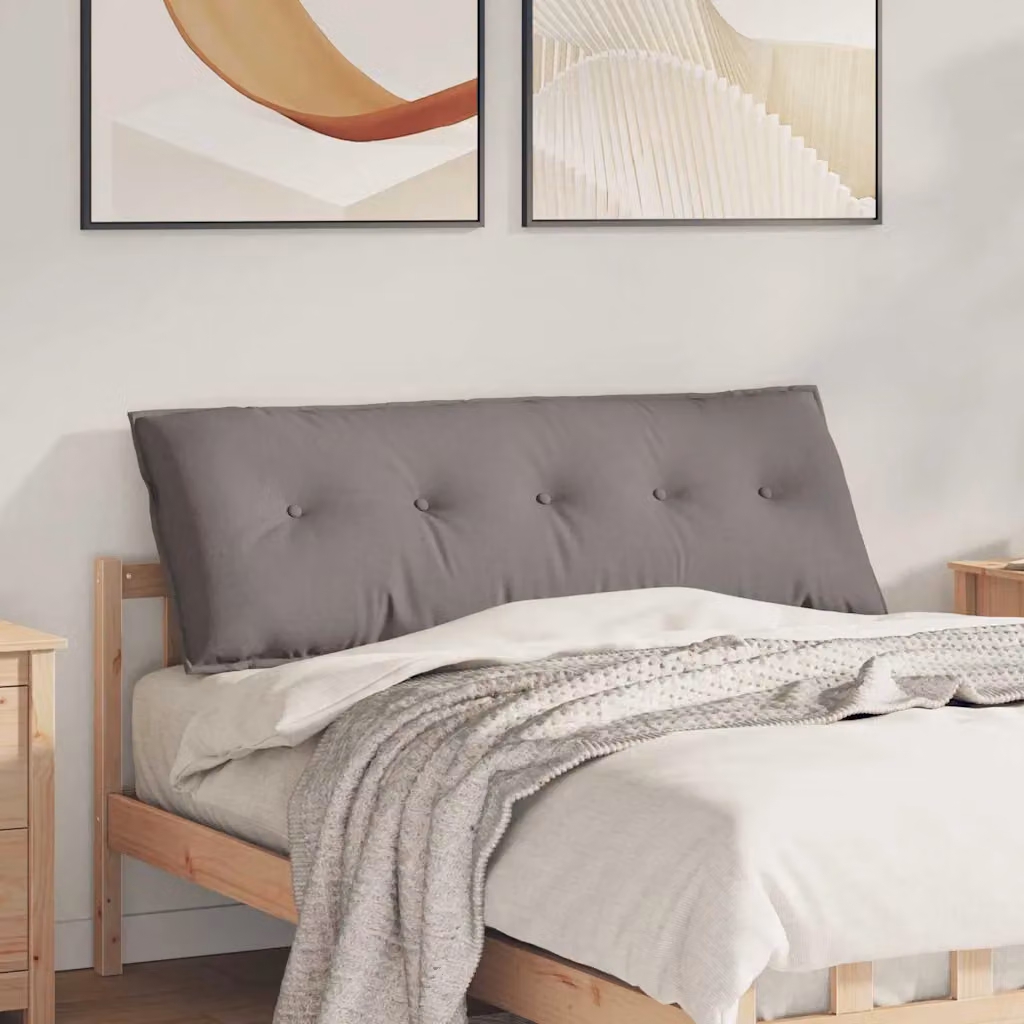 Cuscino per schiena vidaXL in tessuto poliestere, disponibile in beige o grigio, L 140 x P 19 x H 50 cm