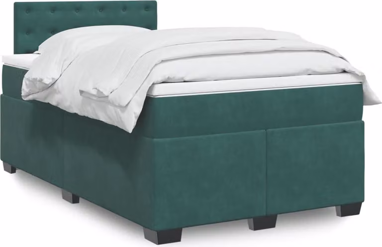 Maison Exclusive - Giroletto a Molle con Materasso Verde Scuro 120x200 cm Velluto