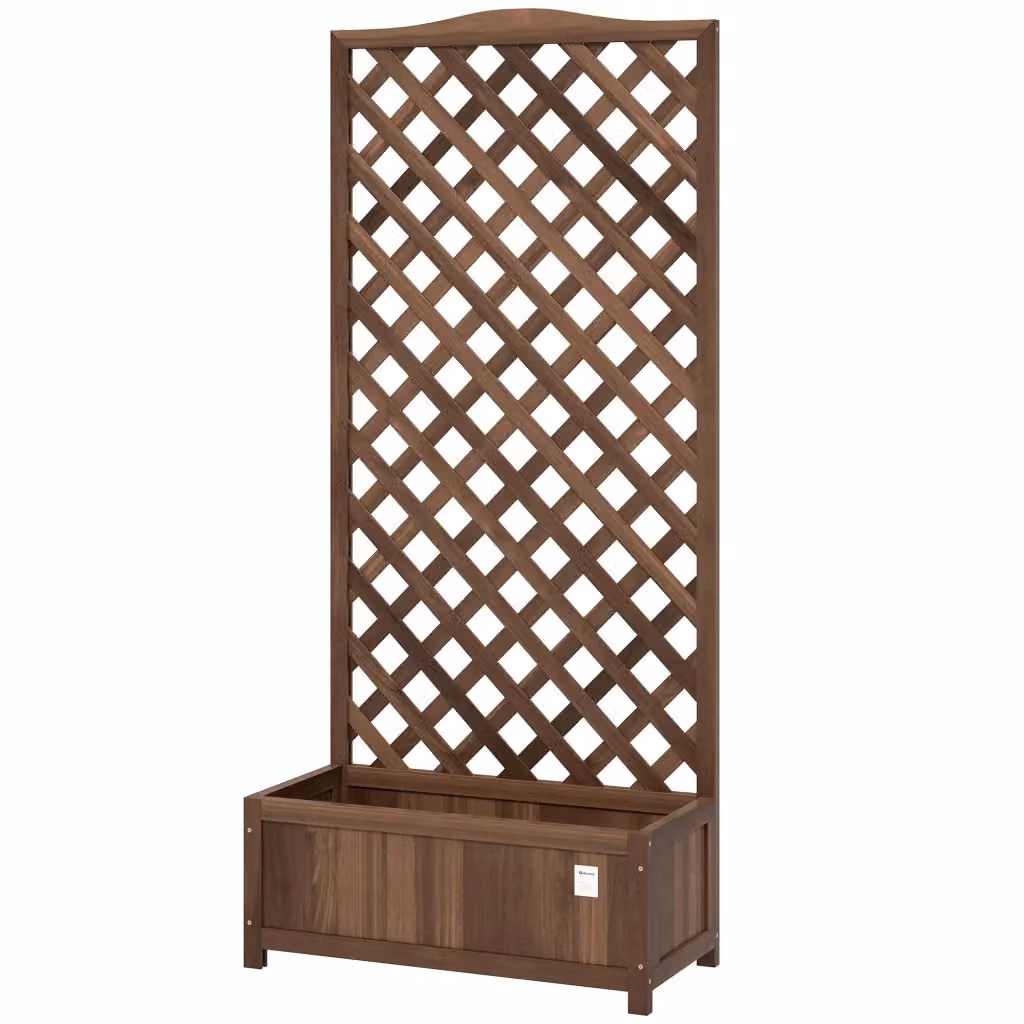 Fioriera con Griglia Minimal Marrone con Supporto per Piante Rampicanti L: 76 cm, P: 36 cm, H: 170 cm – 2