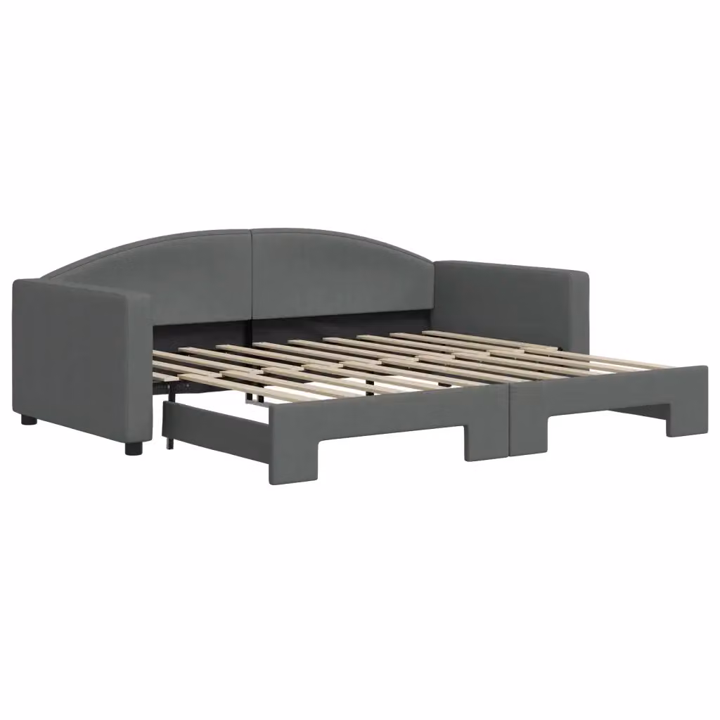 Divano Letto con Letto Estraibile vidaXL Grigio con Struttura in Legno e Metallo e Rivestimento in Tessuto L/P/H: 90 x 190 cm – 2
