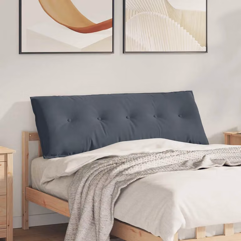 Cuscino per schiena ergonomico vidaXL in velluto a coste grigio, L 140 cm x P 50 cm