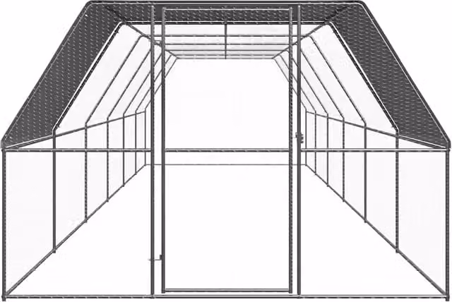Pollaio per esterni Videx in acciaio zincato grigio L: 12 m, P: 3 m, H: 2 m