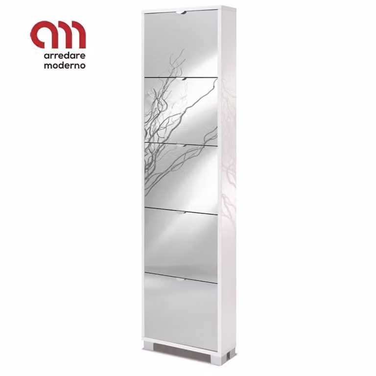 Scarpiera slim con specchio 10 paia Art.785SLSPFU