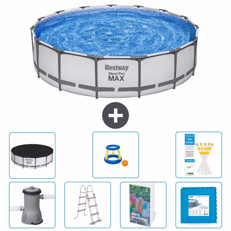 Bestway Steel Pro MAX, piscina in acciaio, forma rotonda - 457x122 cm - 6 pezzi, modello S570