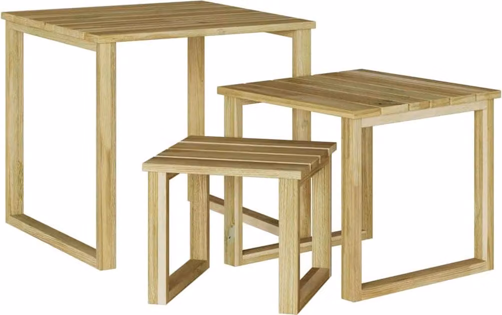 tavolo 3 pcs Naturale Legno di pino impregnato