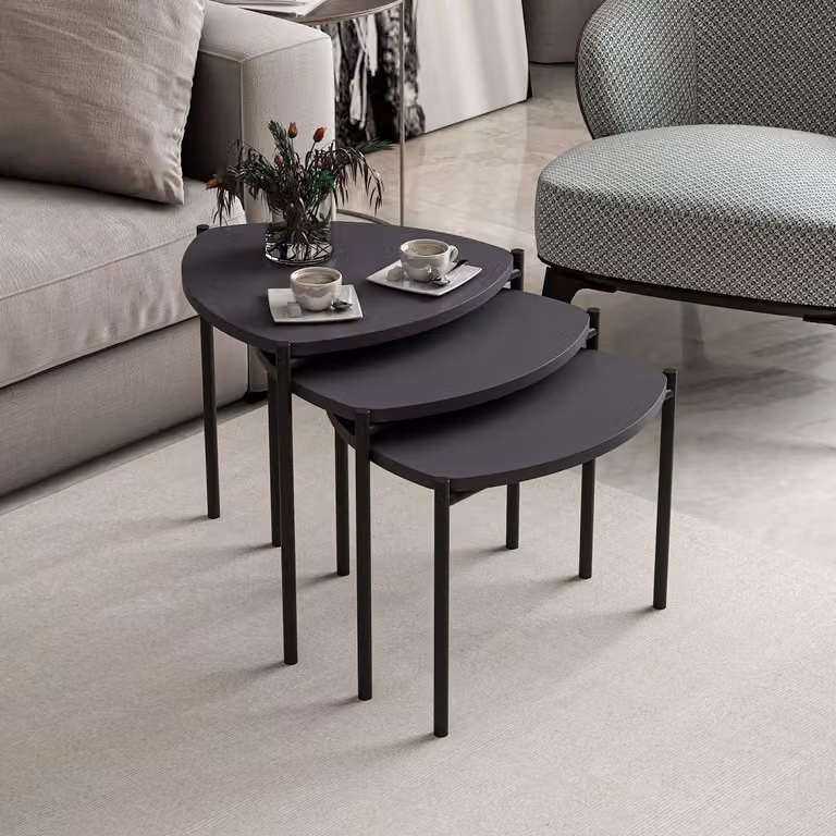 Skye Decor, Lenny - Antracite, set di tavolini (3 pezzi), antracite, 100 % LISCIO RIVESTITO IN MELAMINA, 45 x 45 x 45 cm
