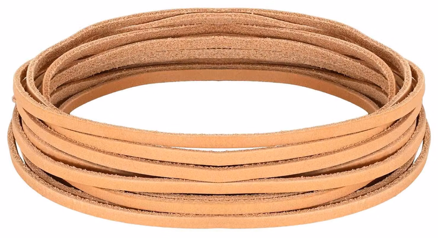 Cinghia in pelle, color marrone chiaro, dimensioni 200 x 0,3 cm, materiale: pelle