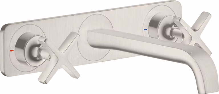 hansgrohe AXOR Citterio E Mélangeur lavabo encastré 3 trous avec plaque pour montage mural, 36115800, 36115800