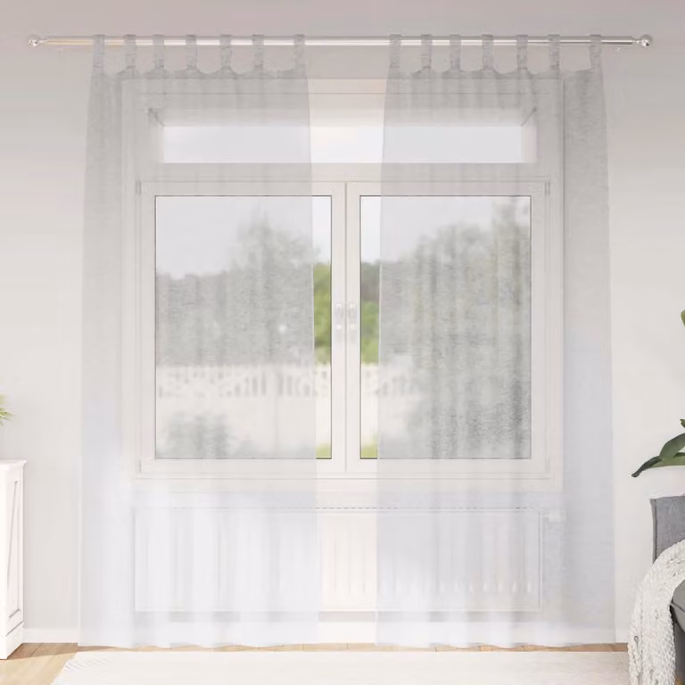 Set di 2 tendine velate vidaXL in poliestere grigio, L: 140 cm, H: 245 cm