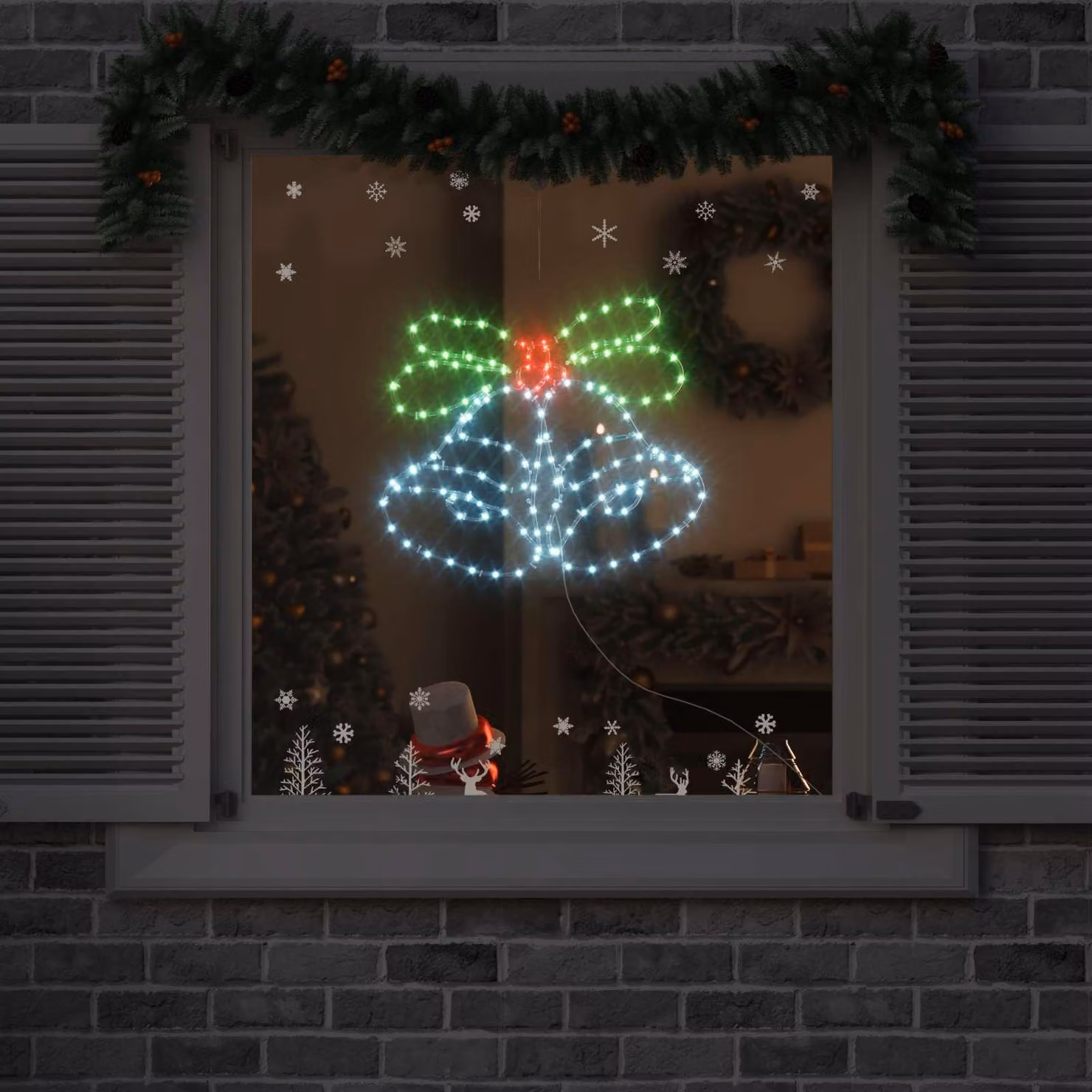 Campana di Natale con 144 LED Multicolore 57 x 47,5 cm PVC