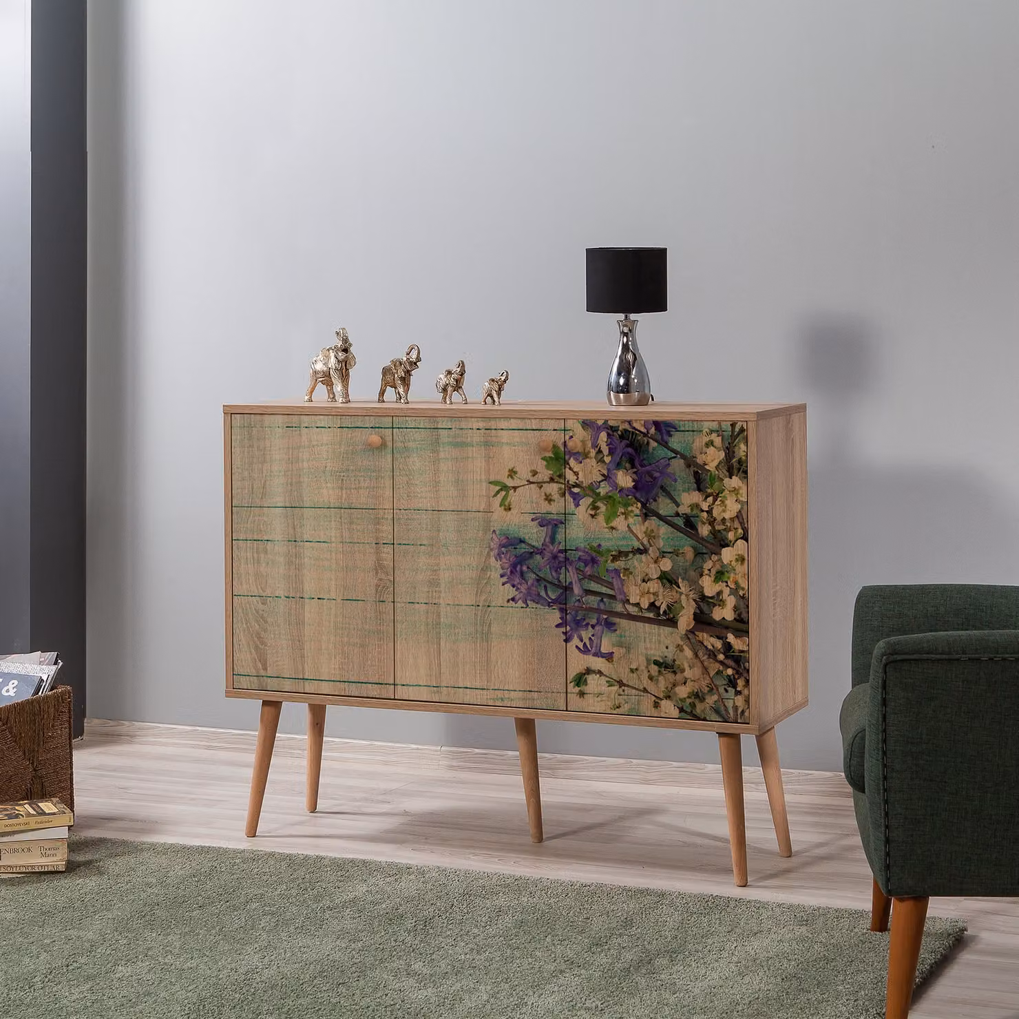 Skye Decor, Mega- Mega SPH, Sonomo, cassettiera, 90x120x36 cm, 100% pannello di particelle rivestito in melamina