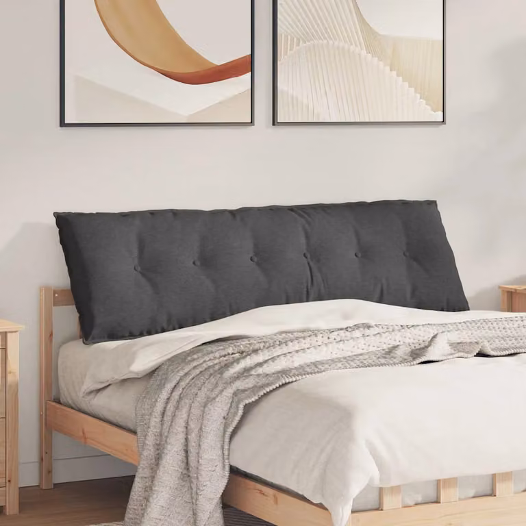 Cuscino per schiena vidaXL in tessuto a coste grigio, L 160 x P 50 cm