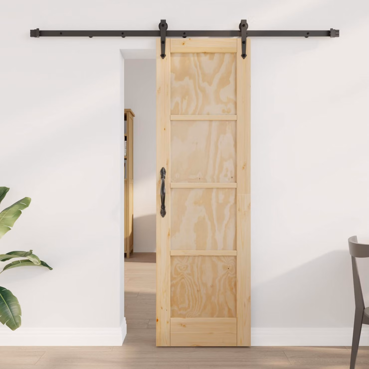 Porta scorrevole vidaXL ORKDAL in legno massello di pino, L: 61 cm x H: 198,5 cm
