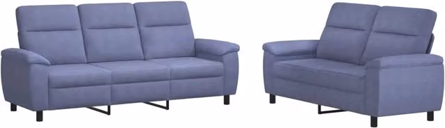 Set di 2 divani moderni vidaXL in tessuto blu con struttura in metallo per il tuo soggiorno