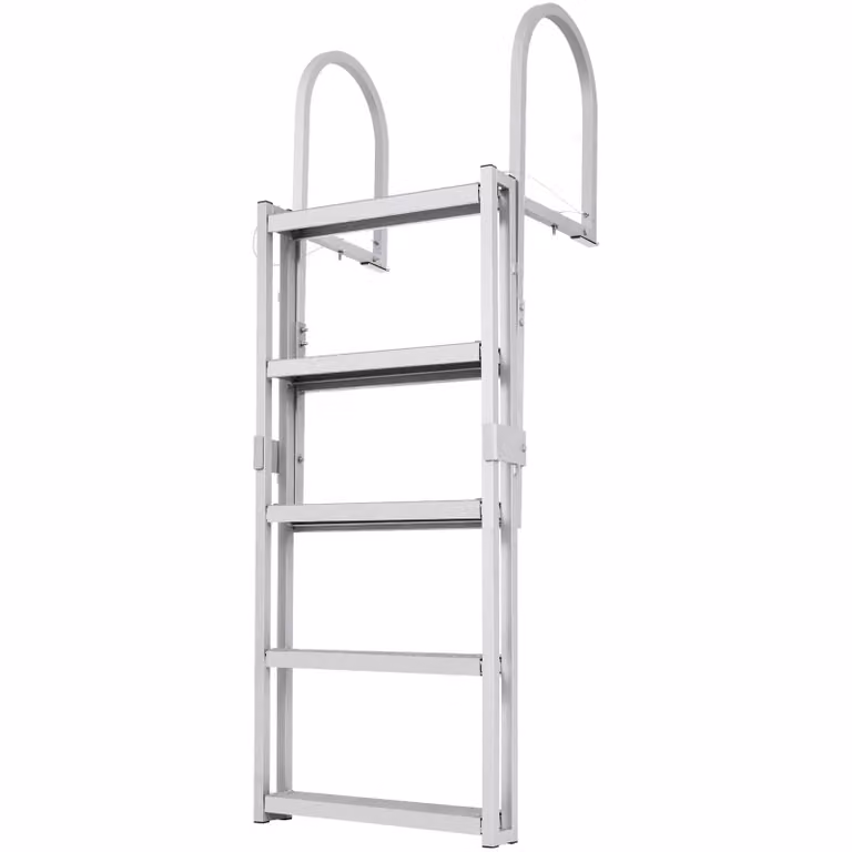 Scaletta SucceBuy in alluminio, 170-200 cm, regolabile in altezza, 5 gradini per l'accesso alla barca