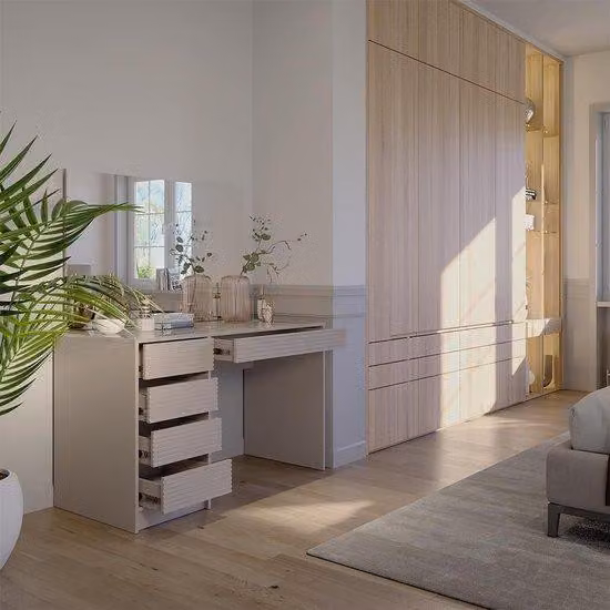 Specchio da tavolo con spazio contenitore, larghezza 120 cm