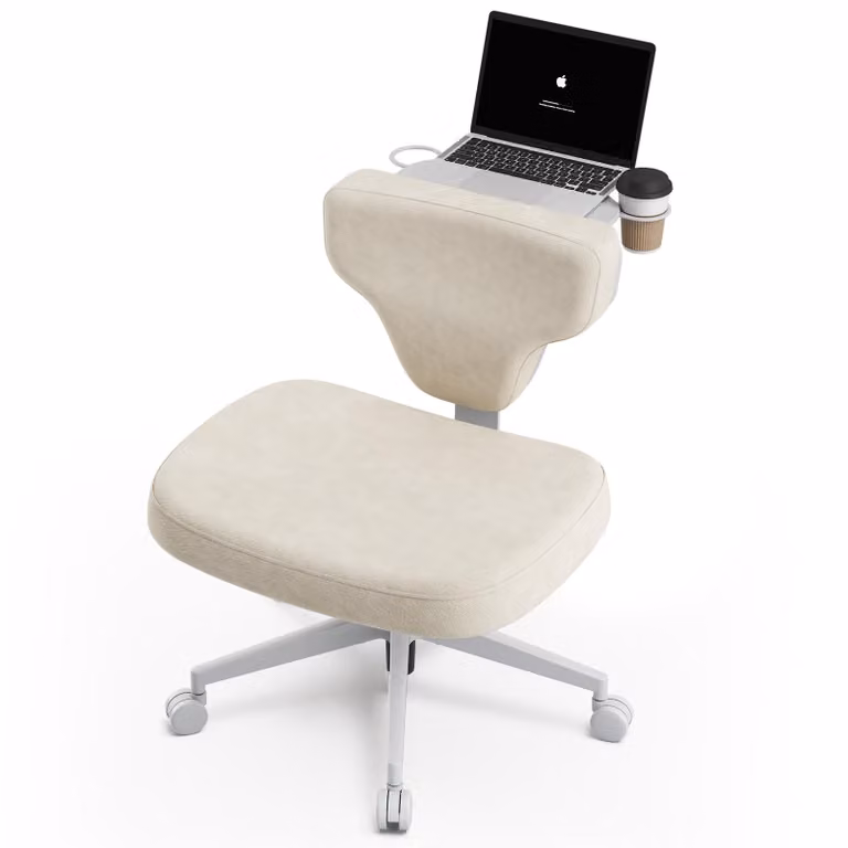 Newtral Freedom-X FP sedia da meditazione senza braccioli con vassoio regolabile per laptop per casa e ufficio Apricot