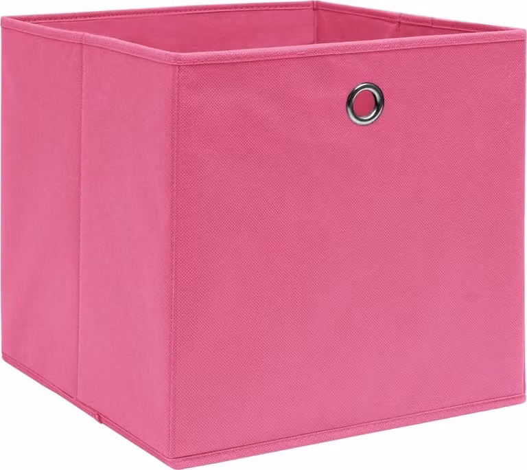 Scatole Portaoggetti con Coperchi 4pz Rosa 32x32x32 cm Tessuto