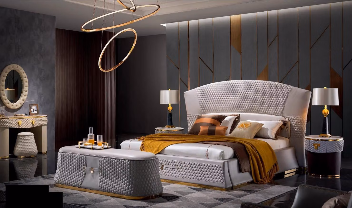 Bett Betten Doppelbett Schlafzimmer Leder Polster Doppelbetten 180x200cm