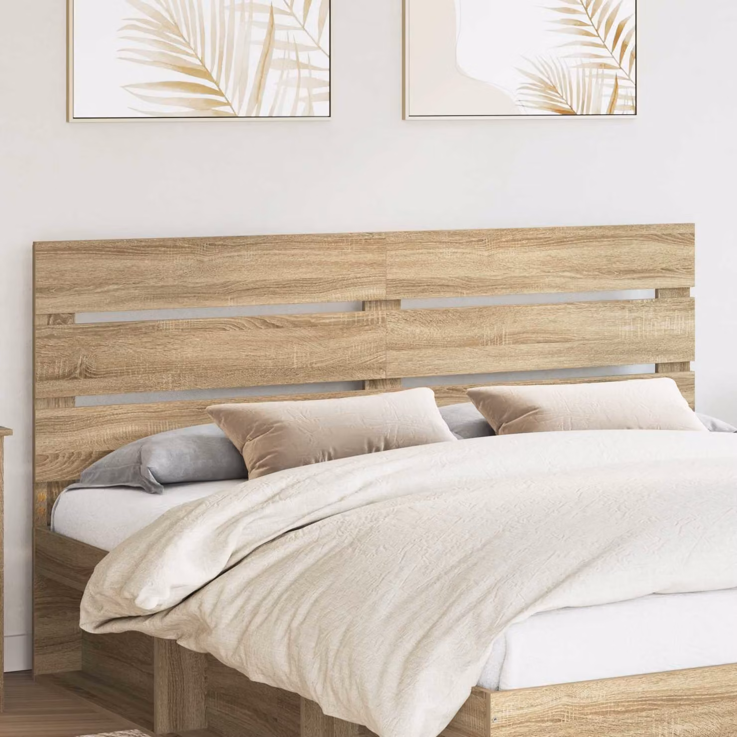 Testiera per letto moderna vidaXL in legno ingegnerizzato Rovere Sonoma, marrone