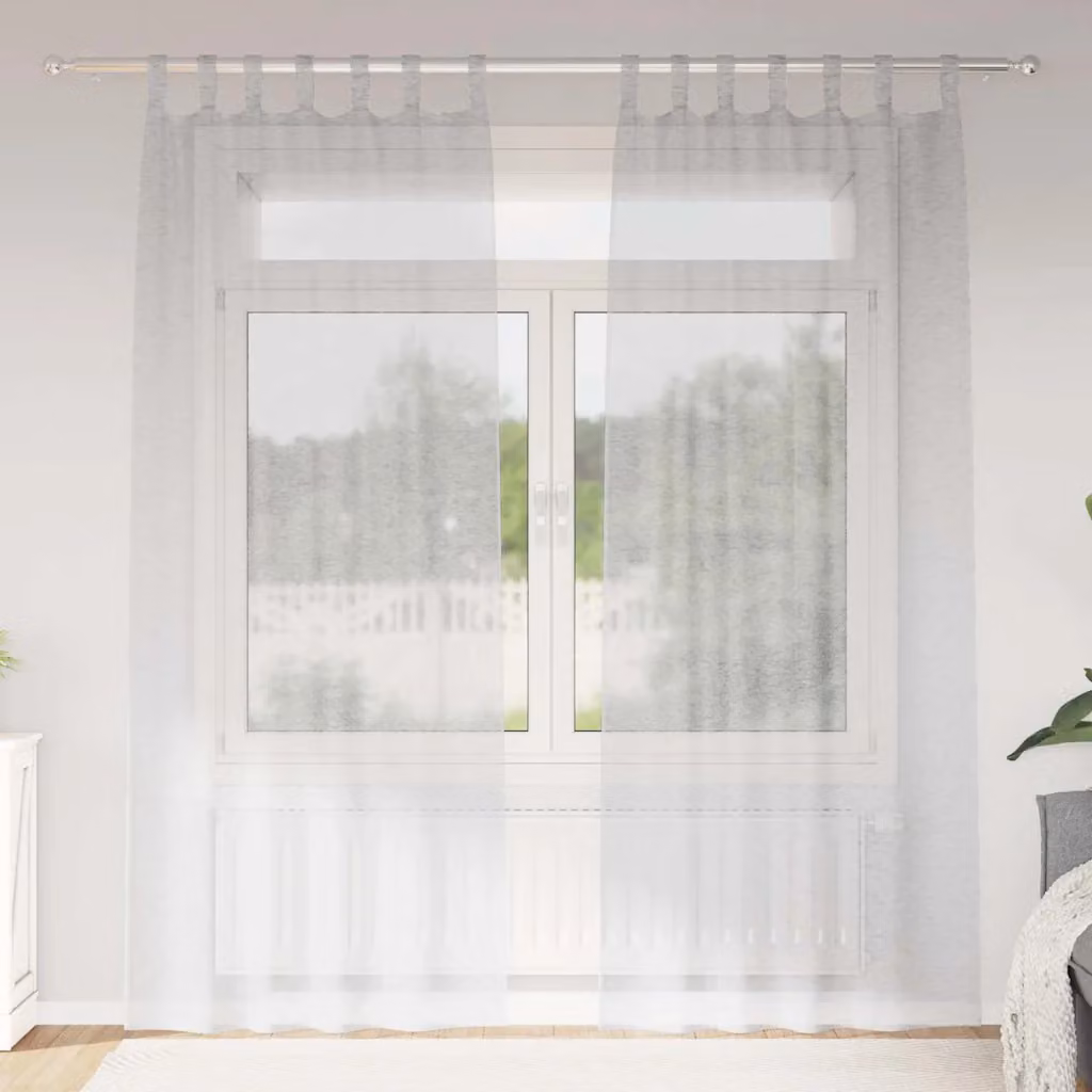 Set di 2 tendine velate vidaXL in poliestere grigio, L: 260 cm x P: 140 cm