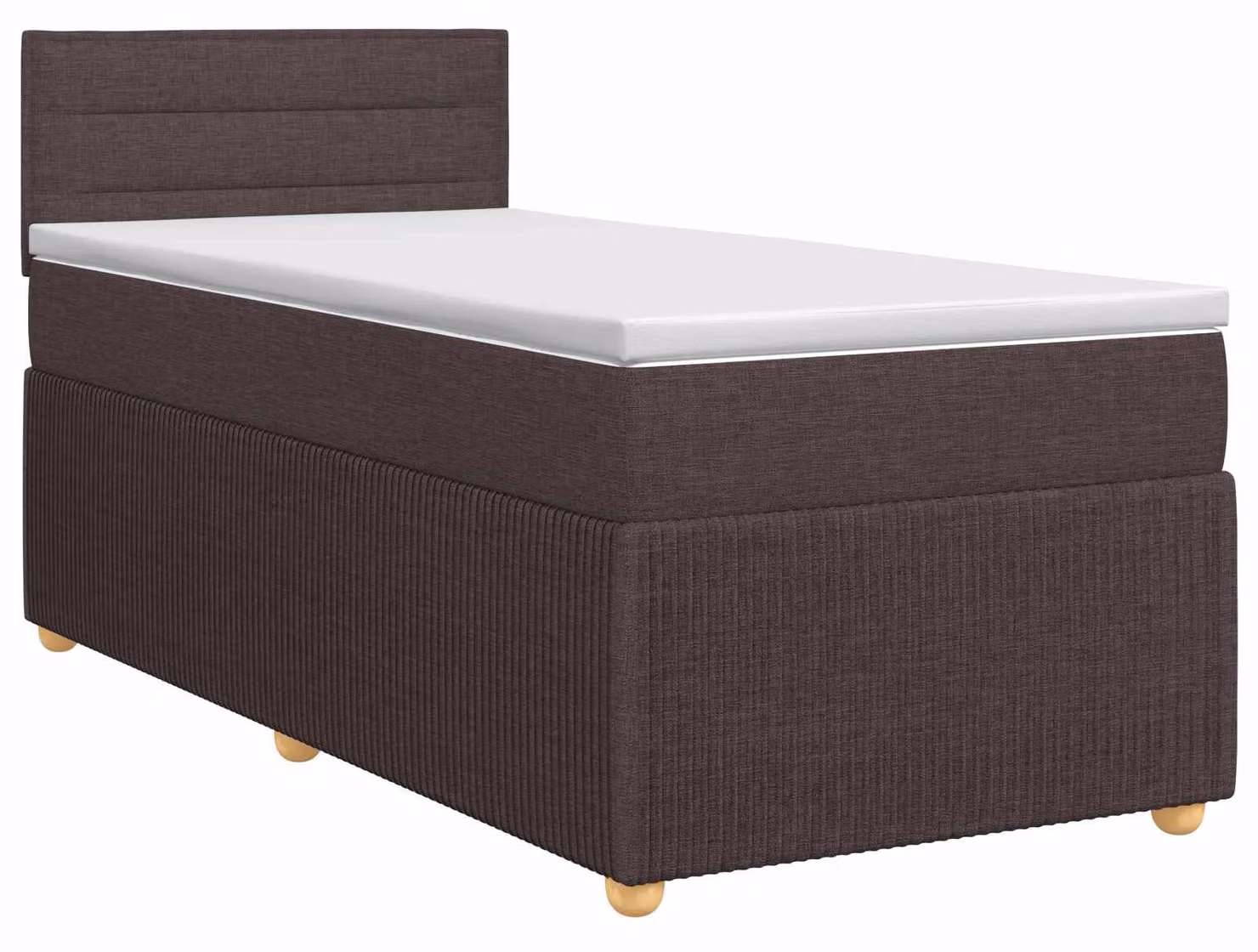 Letto a molle con materasso marrone scuro 90 x 200 cm in tessuto