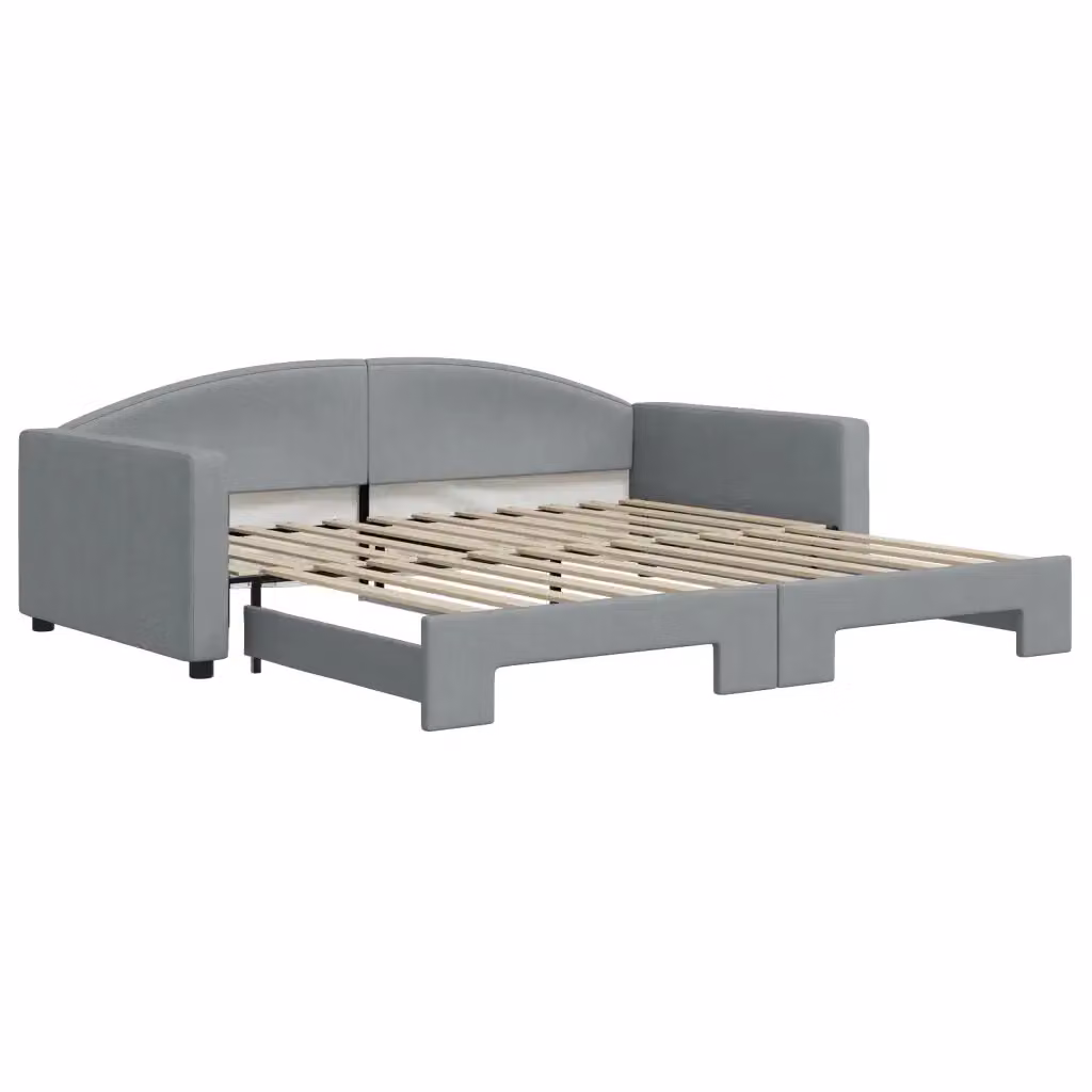 Divano Letto Moderno vidaXL con Letto Estraibile in Tessuto Grigio L/P/H: 223 x 110 x 75 cm con Materasso 100 x 200 cm – 2