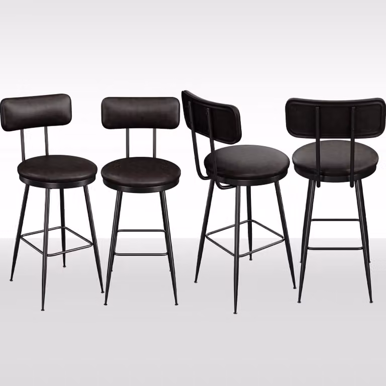 Set di 4 sedie da pranzo UnboxG, set di sedie da pranzo per cucina, sala da pranzo, sedia da pranzo in Pelle finta con schienale alto, moderna (pelle nera PU, set di 6)