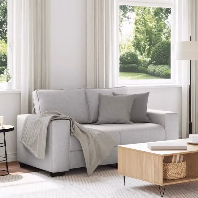 Divano a 2 Posti-Sofa 2 Posti Grigio Nuvola 120 cm in Tessuto 694292
