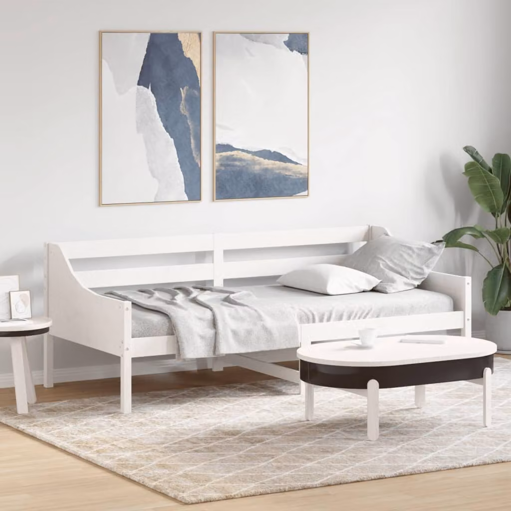 Dormeuse bianca in legno massello di pino vidaXL senza materasso L/P: 200 x 80 cm – 1