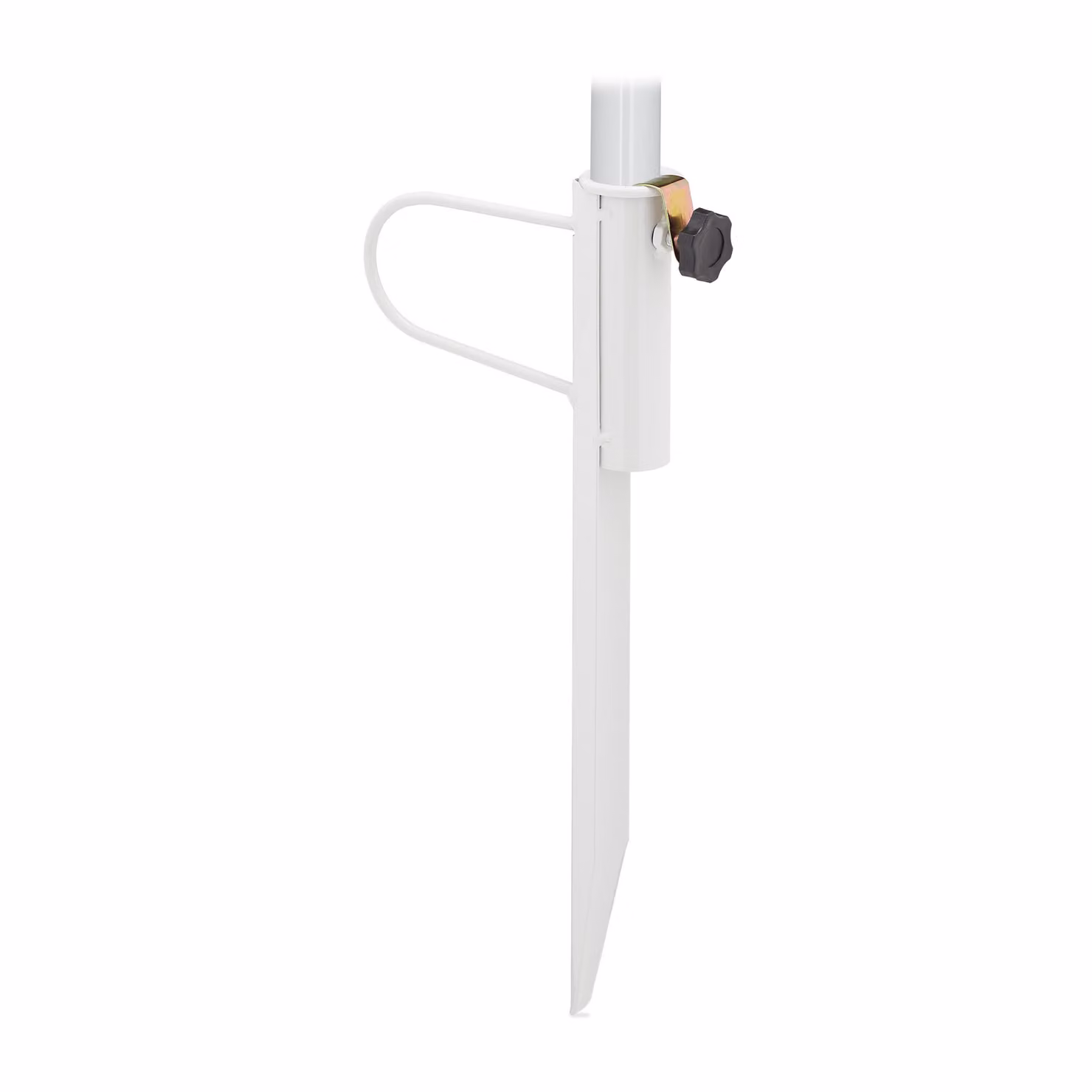 Relaxdays Perno per ombrellone, diametro dell'asta fino a 32 mm, per giardino, campeggio, spiaggia, supporto per ombrellone, acciaio, bianco