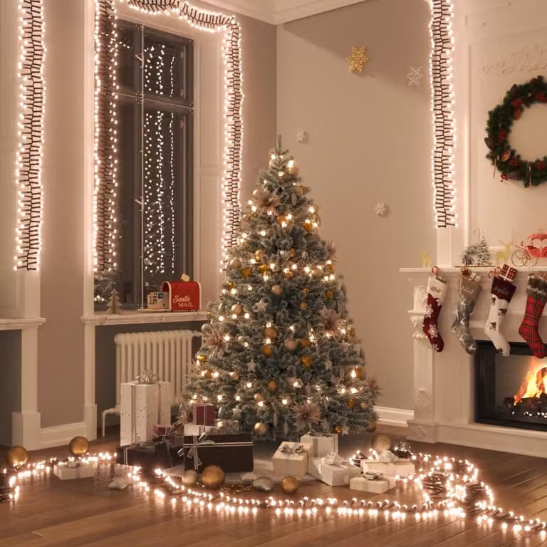 The Living Store Fata LED con 1000 LED bianco caldo 11 m PVC