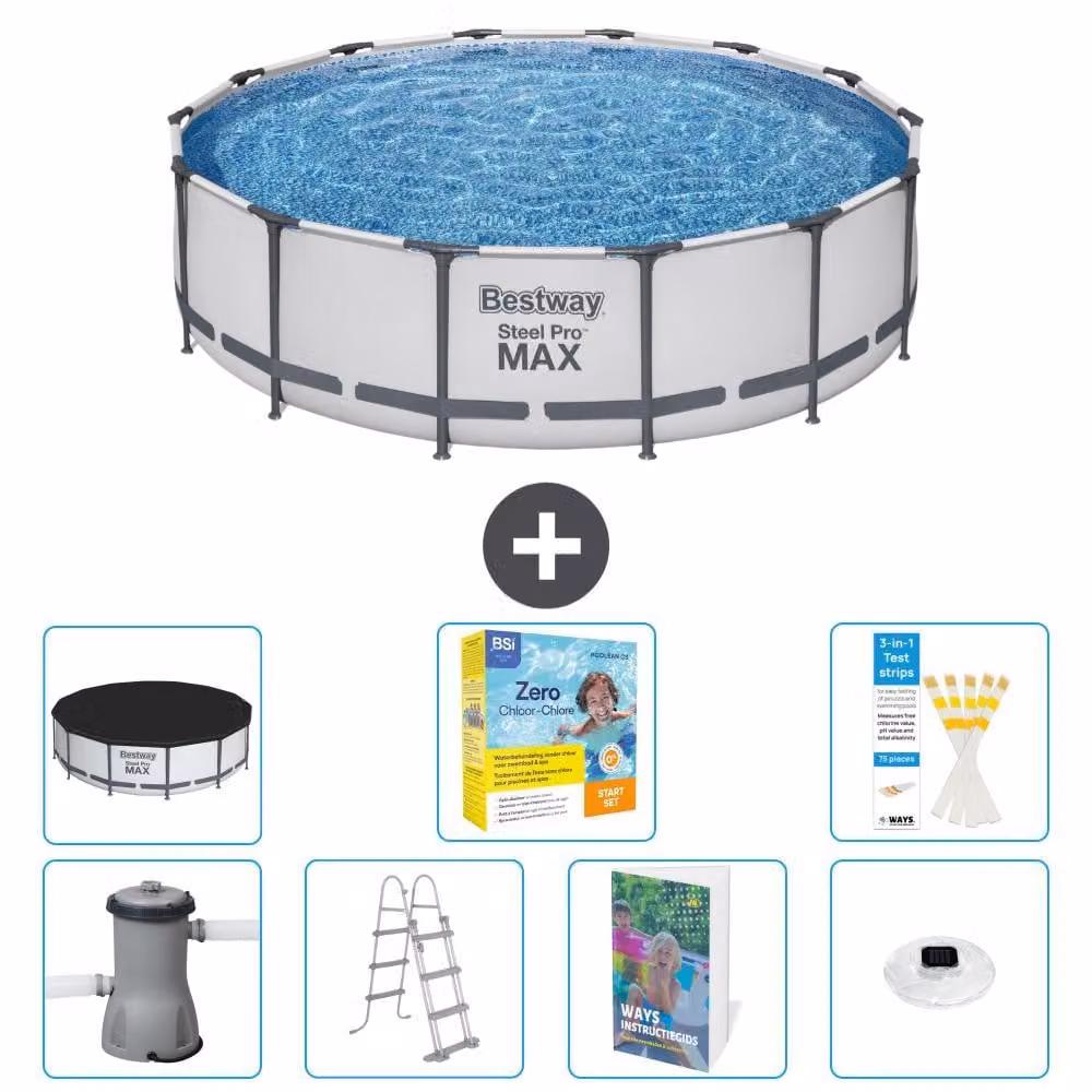 Piscina gonfiabile Bestway Steel Pro MAX, rotonda, 427x122 cm, composta da 6 parti, modello S526