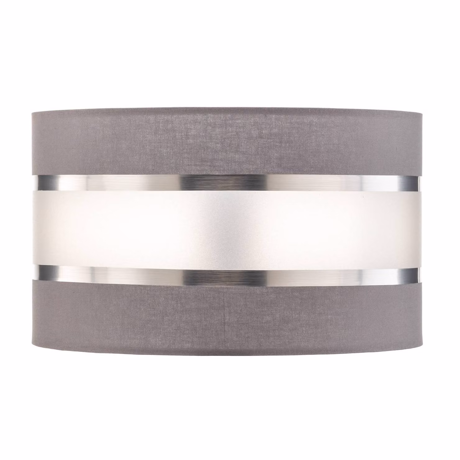 Paralume Helen E27 Ø25/altezza 15 cm grigio/argento HELAM, Alluminio / Grigio / Zincato, Tessuto / Stoffa / Seta