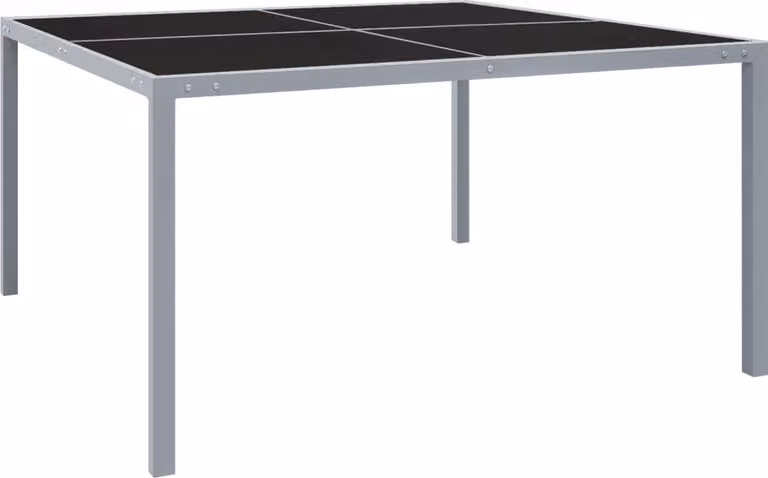 Maison Exclusive - Tavolo da giardino 130x130x72 cm, grigio acciaio e vetro