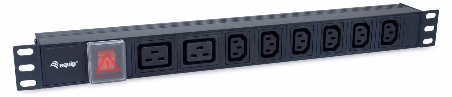 Equip 333316 Presa di corrente Equip 19"(1U)8gang IEC C20 1,8m Alu. Sch